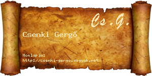 Csenki Gergő névjegykártya